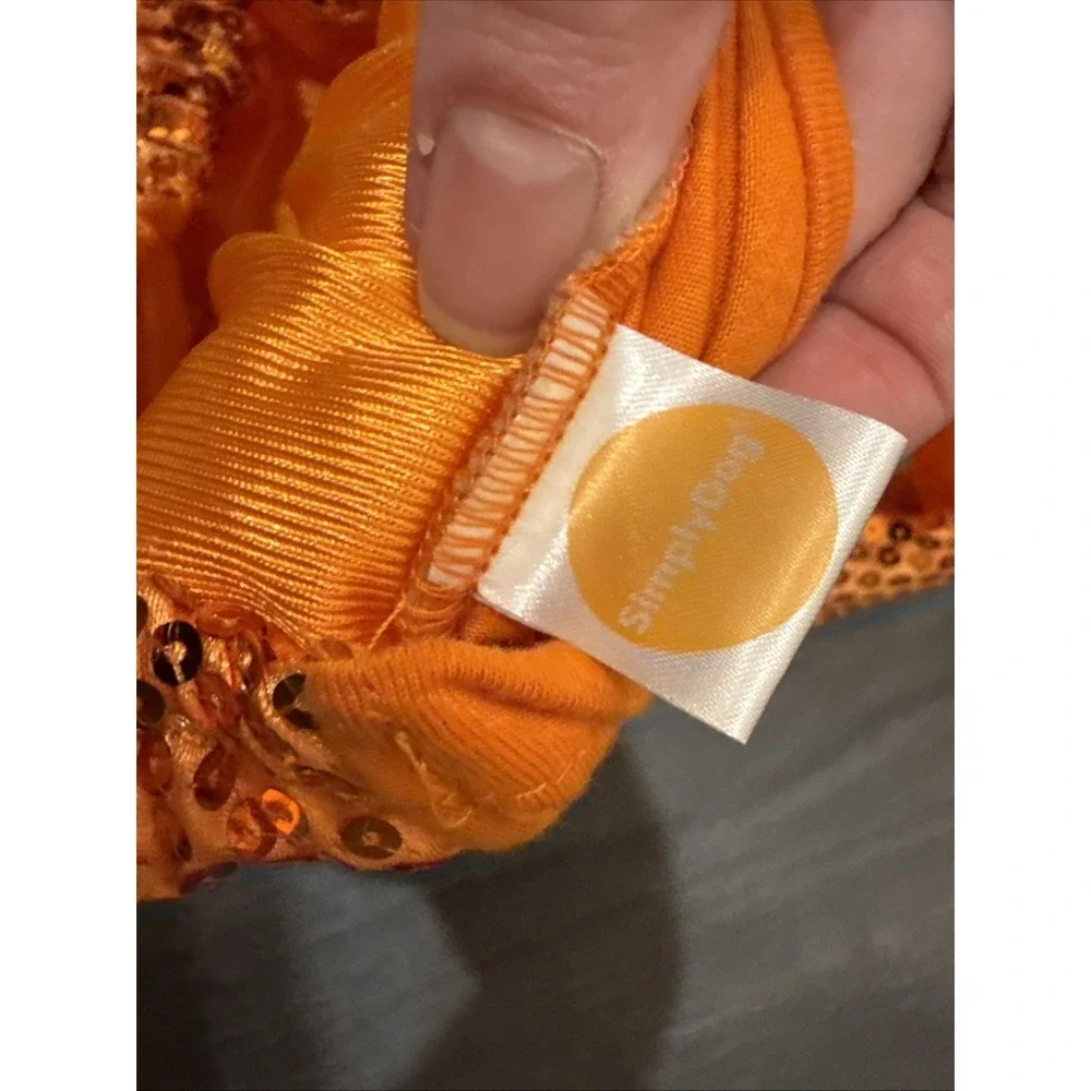 Simply Dog Halloween Sequined COSTUME ...Pumpkin Size M